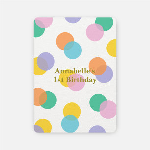 Invitation Premier anniversaire de la fille Pois colorés