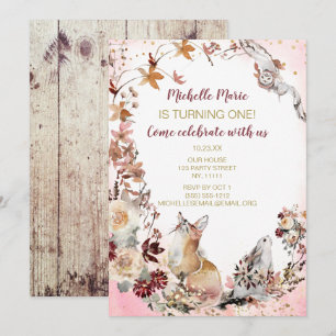 Invitation Premier anniversaire de la floraison de cerfs de b