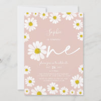 Premier anniversaire de la marguerite rose et blan
