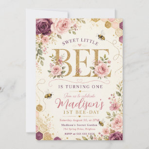 Invitation Premier Anniversaire de la Petite Abeille Mignonne