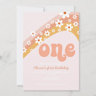 Invitation Premier anniversaire de l'arc-en-ciel de marguerit