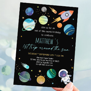 Invitation Premier anniversaire de l'astronaute spatiale