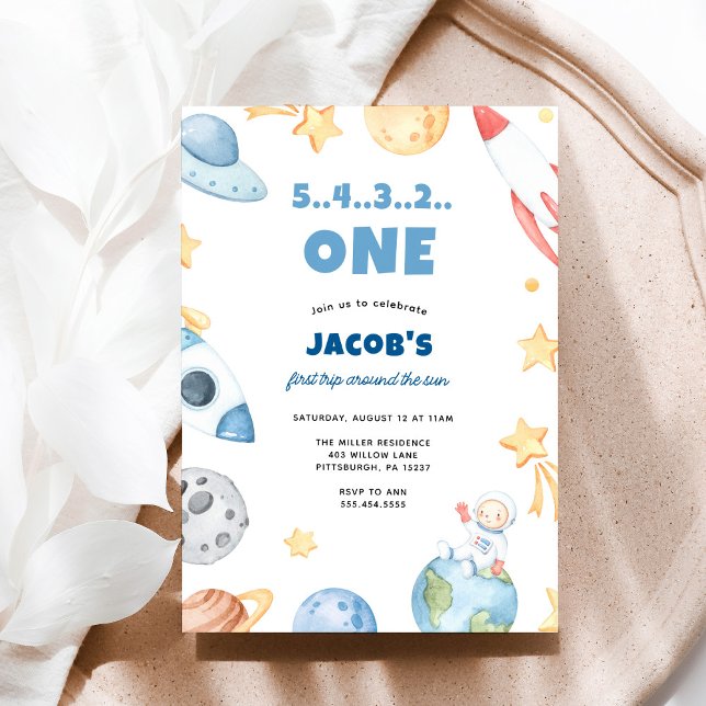 Invitation Premier anniversaire de l'explosion spatiale (Créateur téléchargé)