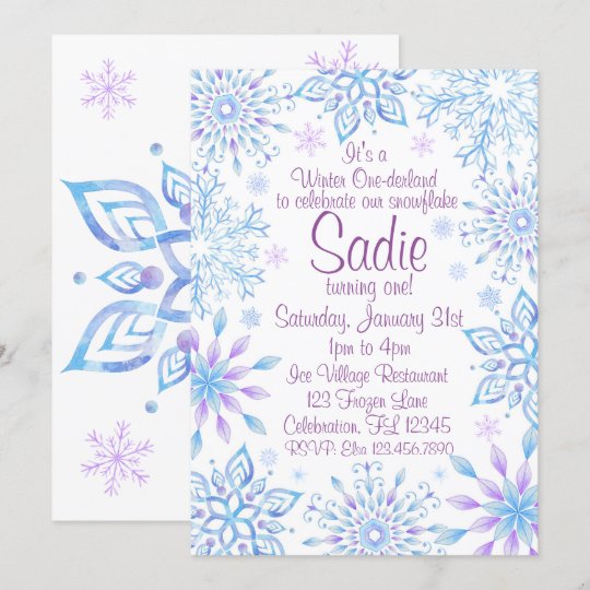 Invitation Premier Anniversaire De L Hiver De Snowflake Zazzle Fr