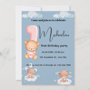 Invitation Premier anniversaire de Little Cutie panda