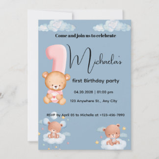 Invitation Premier anniversaire de Little Cutie panda