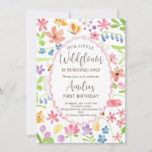 Invitation Premier anniversaire de notre petite fille Fleur s