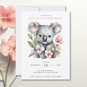 Invitation Premier Anniversaire de Nounours Koala 