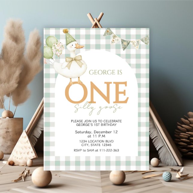 Invitation Premier anniversaire de One Silly Goose sans genre (Créateur téléchargé)