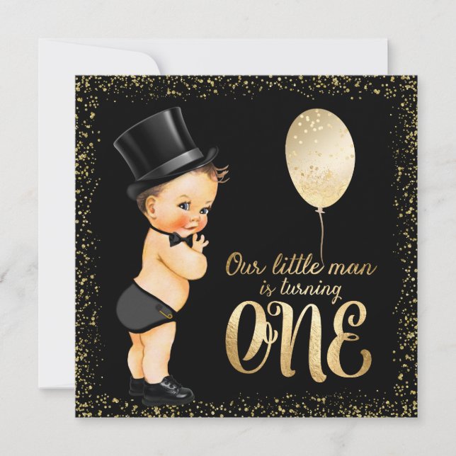 Invitation Premier Anniversaire de Petit Homme (Devant)