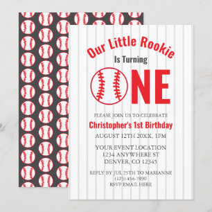 Invitation Premier anniversaire de Rookie Baseball