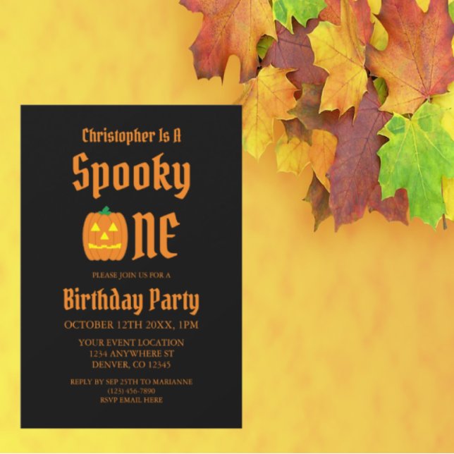 Invitation Premier anniversaire de Spooky One (Créateur téléchargé)