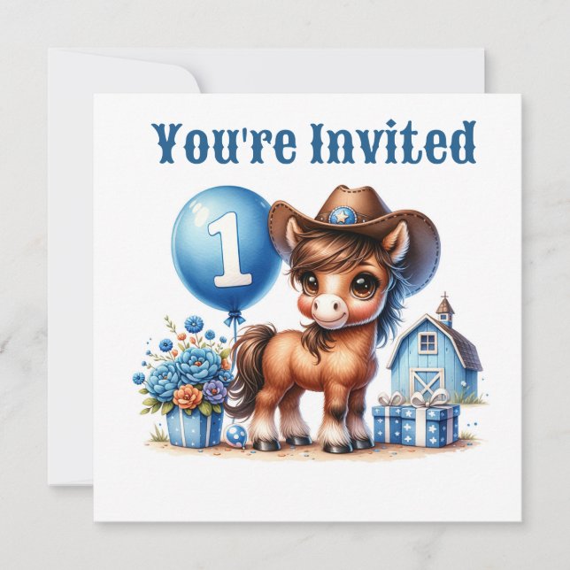Invitation Premier anniversaire de Western Pony (Devant)