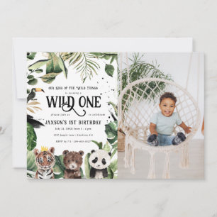 Invitation Premier Anniversaire de Wild One   Couronne de roi