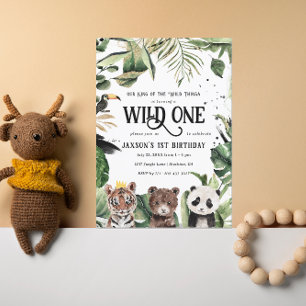 Invitation Premier Anniversaire de Wild One   Couronne de roi