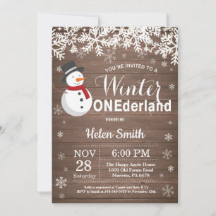 Invitation Premier anniversaire de Winter Onederland Bonhomme