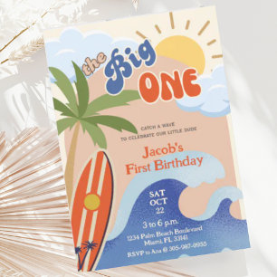 Invitation Premier anniversaire du Big One Rust Retro Surfing