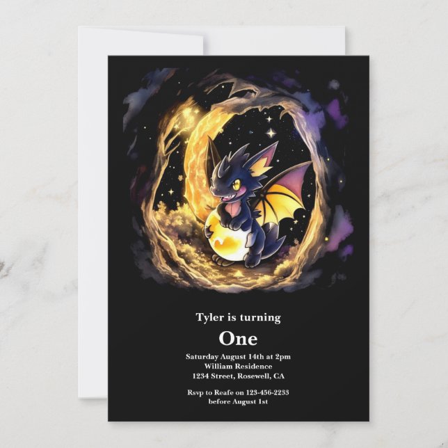 Invitation Premier anniversaire du dragon (Devant)