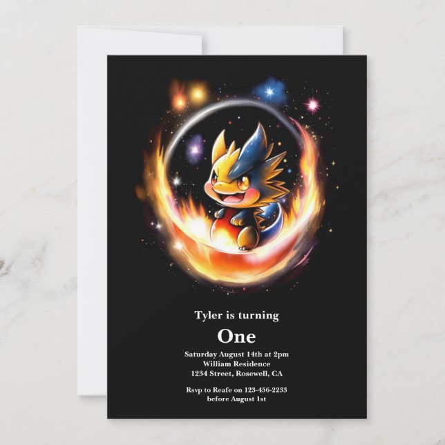 Invitation Premier anniversaire du dragon (Devant)