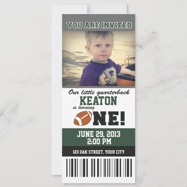 Invitation Premier anniversaire du football (Devant)