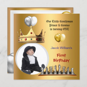 Invitation Premier anniversaire du garçon 1er Gentleman Princ