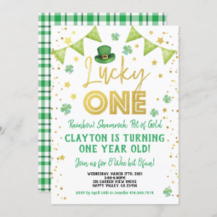 Invitation Premier anniversaire du Lucky One Baby, Saint Patr