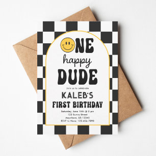 Invitation Premier anniversaire d'un type heureux