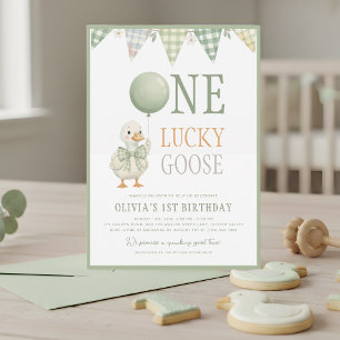 Invitation Premier anniversaire d'une oie chanceuse
