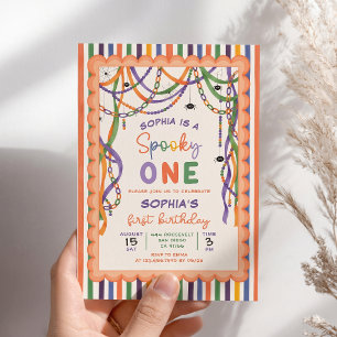 Invitation Premier anniversaire effrayant de couleurs Hallowe