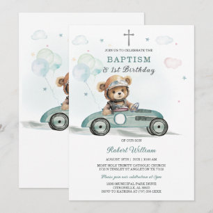 Invitation Premier anniversaire et baptême de l'Ourson