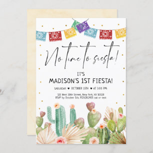 Invitation Premier anniversaire Fiesta Cactus Boho