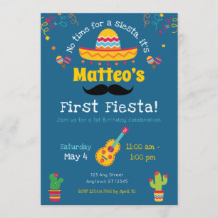Invitation Premier anniversaire Fiesta Mexique Anniversaire I
