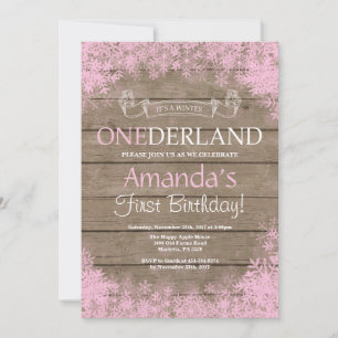 Invitation Premier Anniversaire Fille Onederland Hivernal Rus
