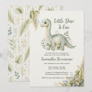 Invitation Premier Anniversaire Fougère Dinosaure