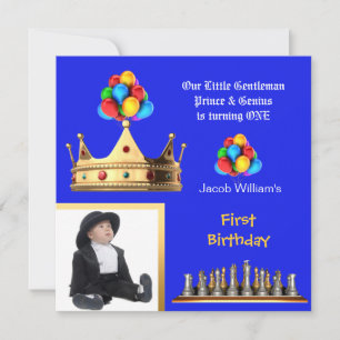 Invitation Premier Anniversaire Garçon 1er Gentleman Prince G