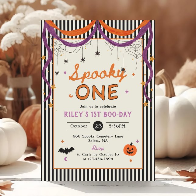 Invitation Premier anniversaire Halloween Spooky One (Créateur téléchargé)