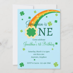 Invitation Premier anniversaire irlandais de la Saint-Patrick
