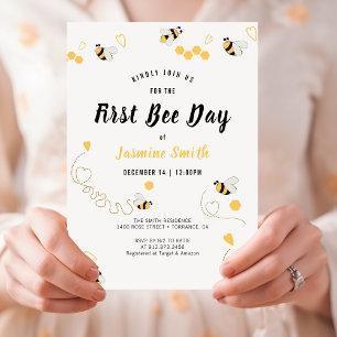 Invitation Premier anniversaire Jour de l'abeille Bumblebee G