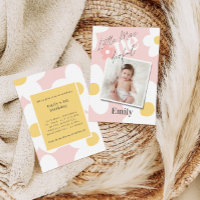 Premier anniversaire marguerite boho retro photo r