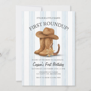 Invitation Premier anniversaire occidental   Cowboy   Premier