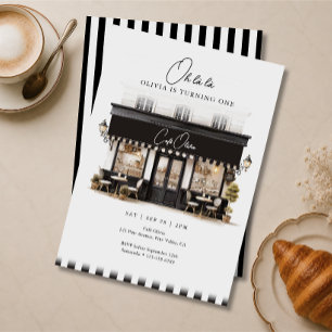 Invitation Premier Anniversaire Oh Là Là Noir & Blanc Café de