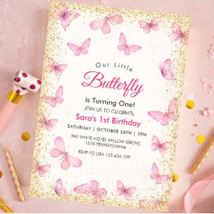 Invitation Premier anniversaire Parties scintillant fête des