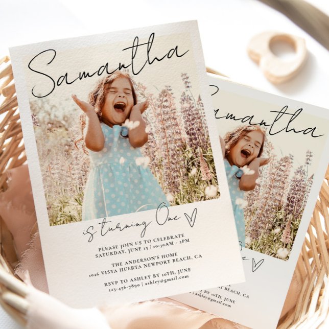 Invitation Premier Anniversaire, Photo Jeudi Pour Tous Les Âg (Créateur téléchargé)