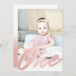 Invitation Premier Anniversaire Rose Gold Parties scintillant