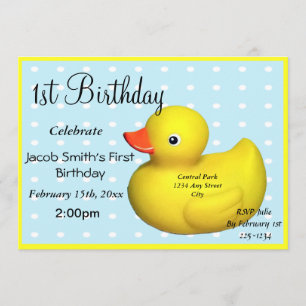 Invitation Premier anniversaire Rubber Ducky