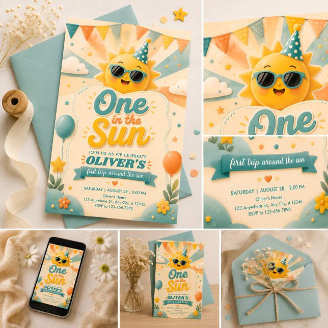 Invitation Premier anniversaire sous le soleil  (Créateur téléchargé)