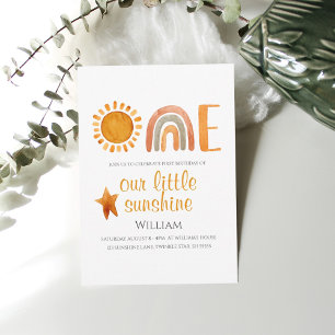 Invitation Premier anniversaire Sun et Rainbow Boho