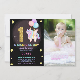 Invitation Premier anniversaire Unicorn Anniversaire Invitati