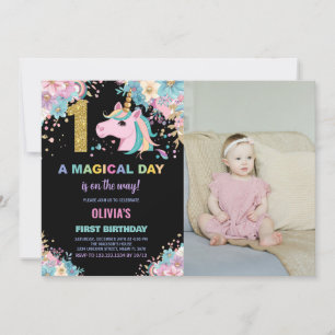 Invitation Premier anniversaire Unicorn Anniversaire Invitati