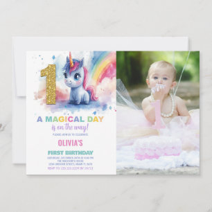 Invitation Premier anniversaire Unicorn Anniversaire Invitati